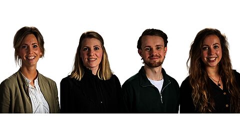 Recruiters van de gemeente Ede: Anouk, Wilma, Siep en Judith